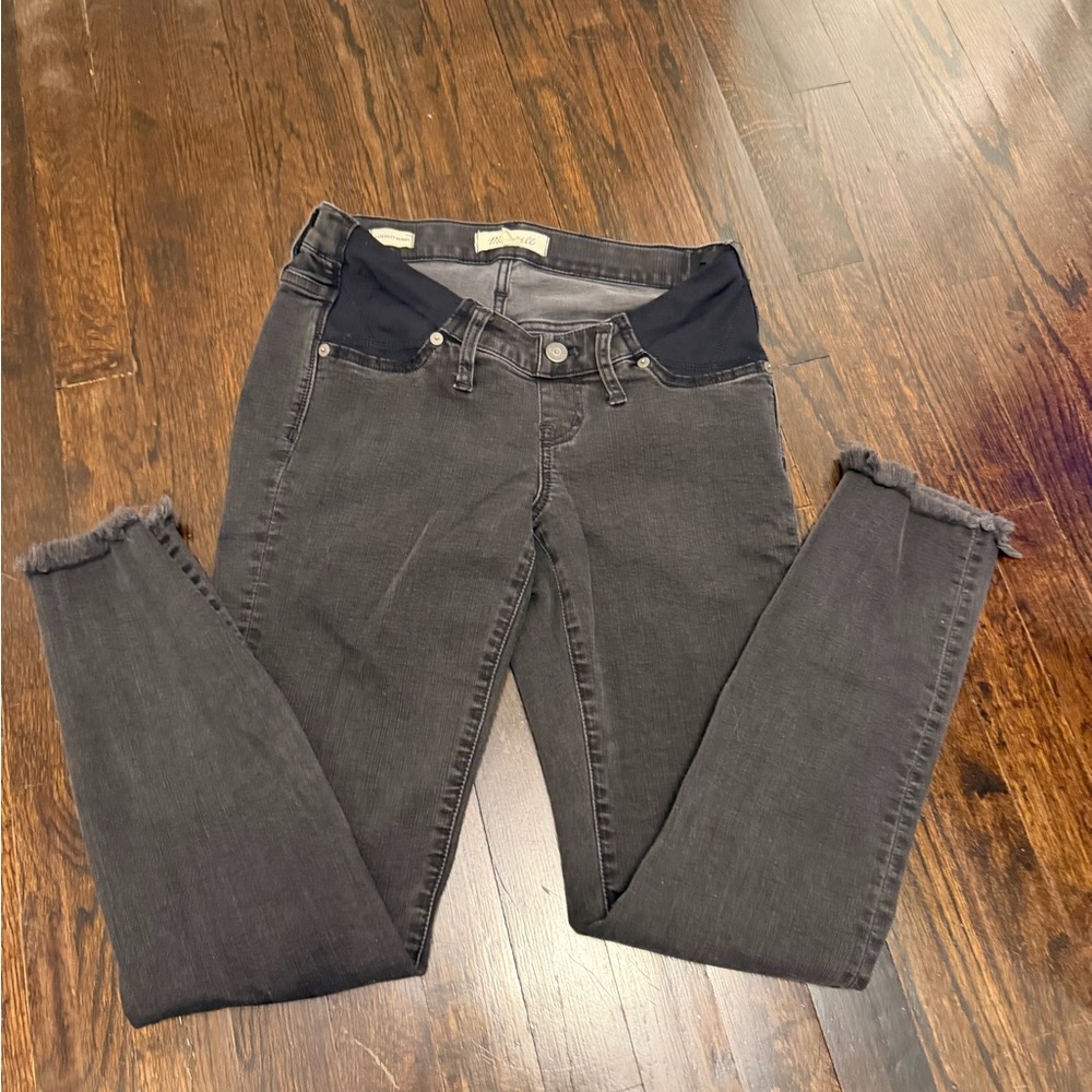 Madewell Maternity Skinny Jeans - Stylish Faded Black / Gray - size 26